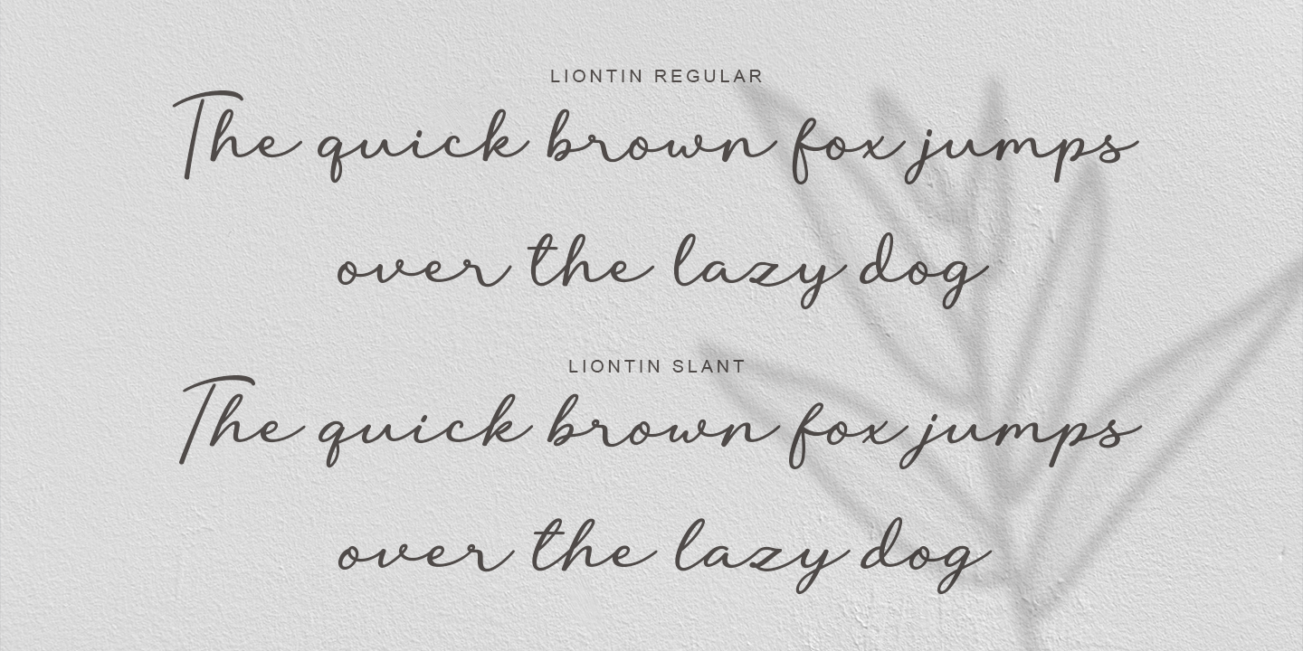 Пример шрифта Liontin Slant